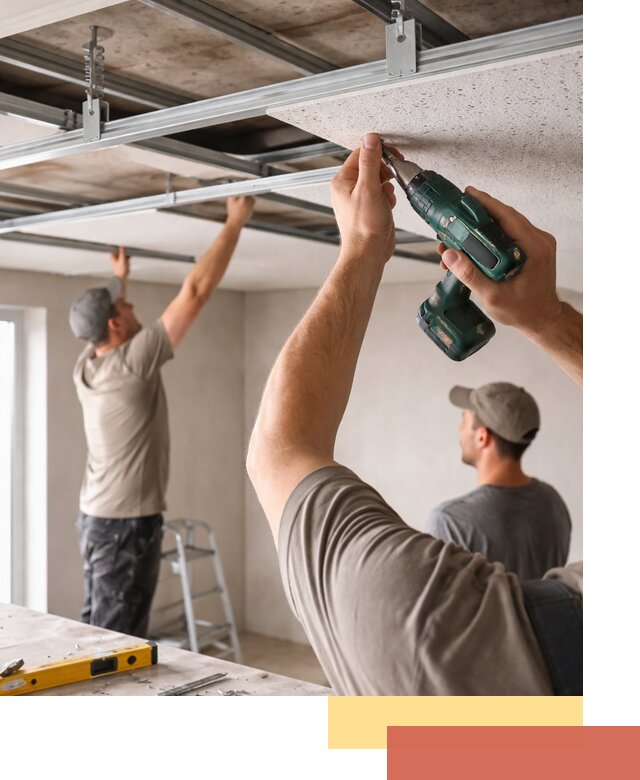 Монтаж акустического потолка в Ишимбае под ключ