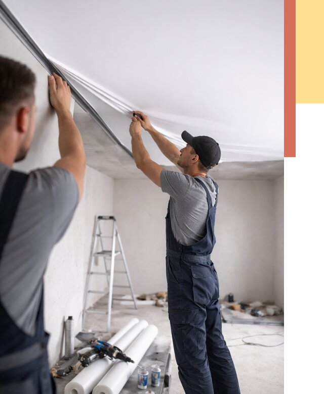 Монтаж матового натяжного потолка в Ишимбае от 4563 руб./м² — быстро и недорого | ОТДЕЛОЧНИК-Шмб