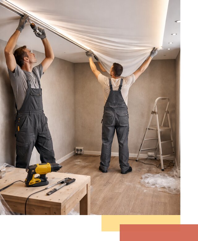 Монтаж натяжного потолка с подсветкой в Ишимбае цена и сроки