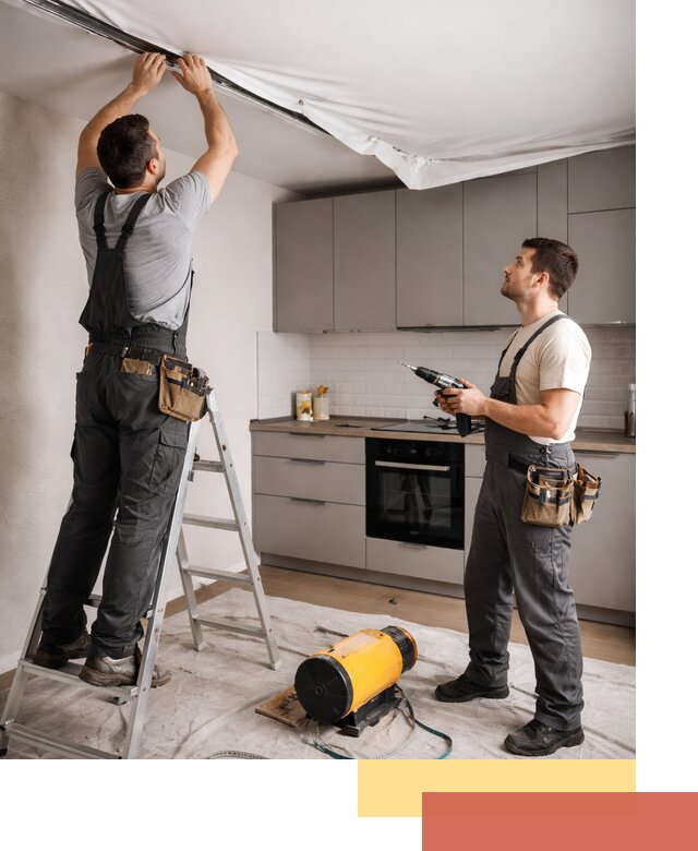 Монтаж натяжного потолка на кухне в Ишимбае