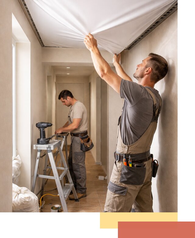 Монтаж натяжного потолка в прихожей в Ишимбае