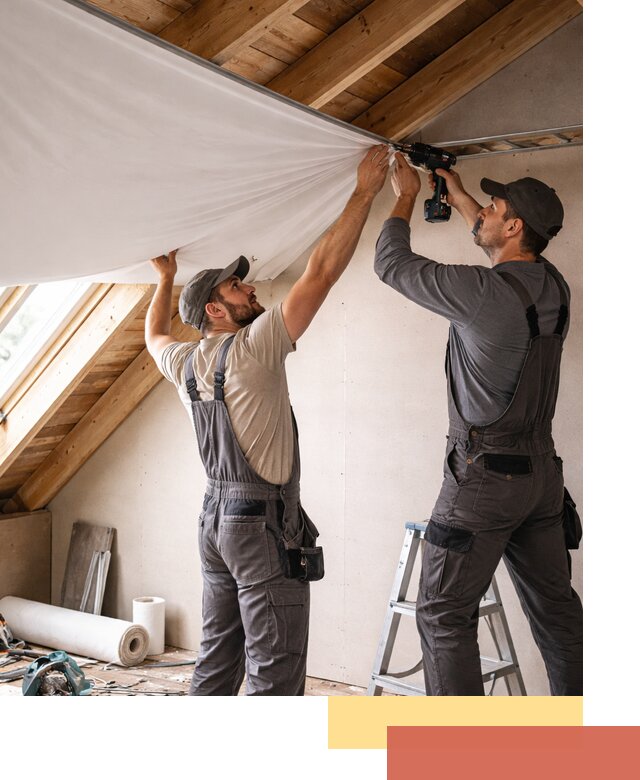 Монтаж натяжного потолка в мансарде в Ишимбае