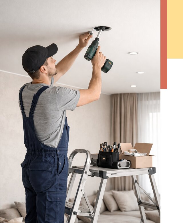 Установка и монтаж точечных светильников в натяжной потолок в Ишимбае от 1825 руб. | ОТДЕЛОЧНИК-Шмб