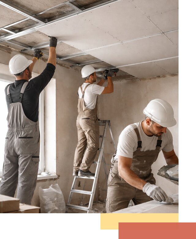 Одноуровневый потолок из гипсокартона в Ишимбае — монтаж и отделка