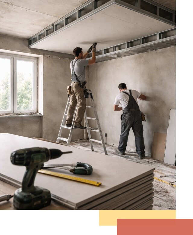 Двухуровневый потолок из гипсокартона в Ишимбае