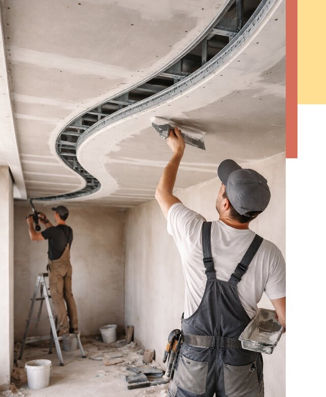 Криволинейный потолок из гипсокартона в Ишимбае от 2130 руб./м2 | ОТДЕЛОЧНИК-Шмб