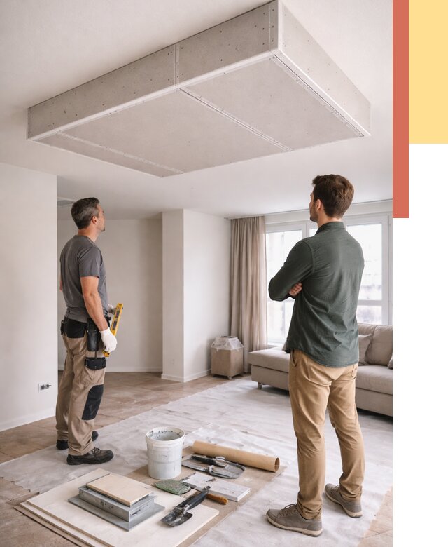 Короб на потолке из гипсокартона в Ишимбае от 2231 руб. — монтаж и услуги под ключ | ОТДЕЛОЧНИК-Шмб