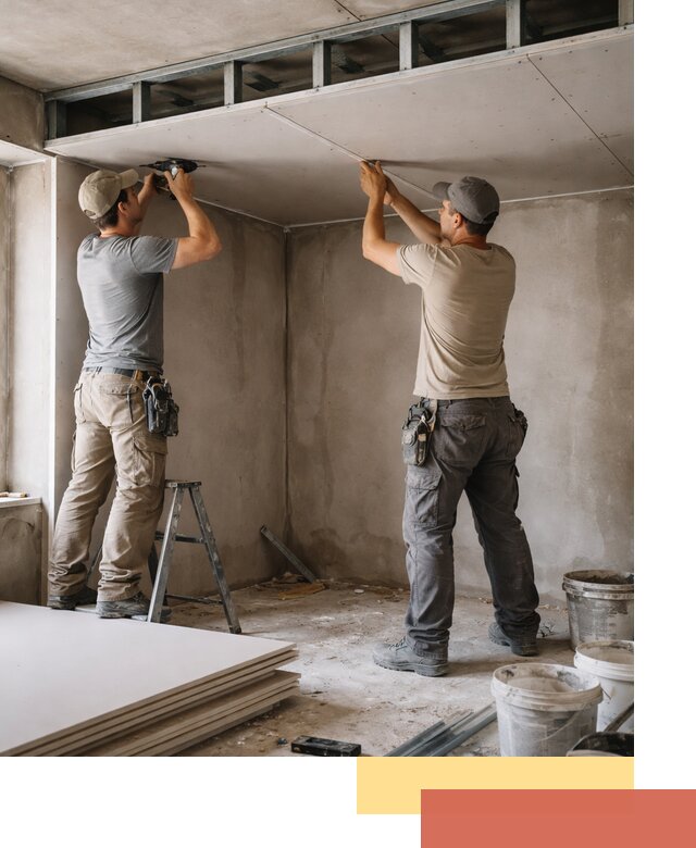 Короб из гипсокартона на потолке под ключ в Ишимбае