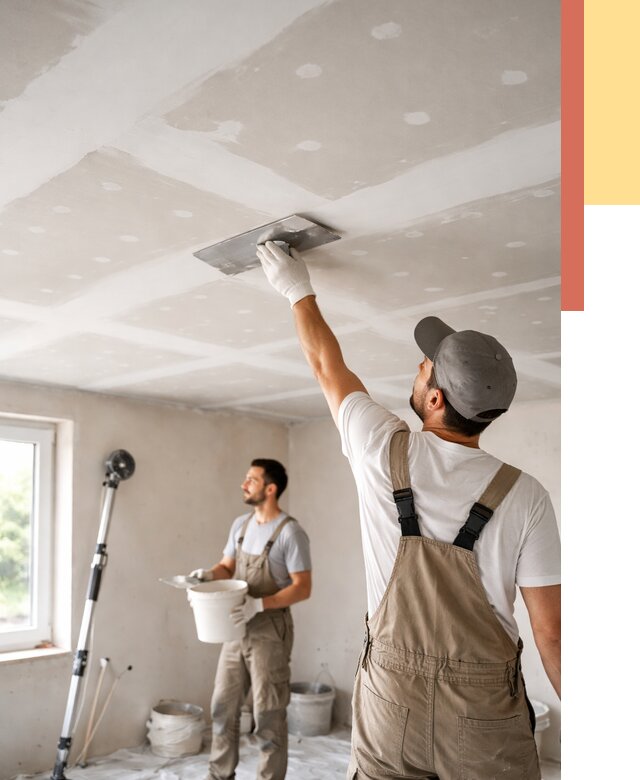 Шпаклевка потолка из гипсокартона в Ишимбае от 3245 руб./м2 — услуги под ключ | ОТДЕЛОЧНИК-Шмб