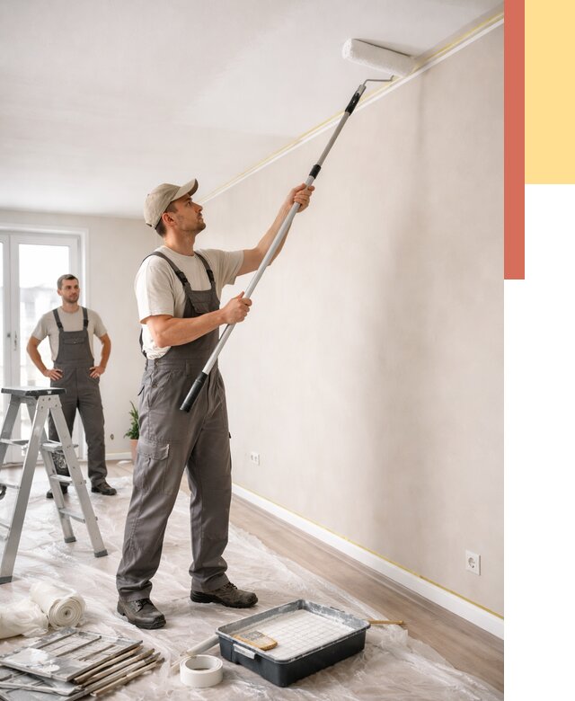 Покраска потолка из гипсокартона в Ишимбае от 4563 руб./м2 — услуги под ключ | ОТДЕЛОЧНИК-Шмб