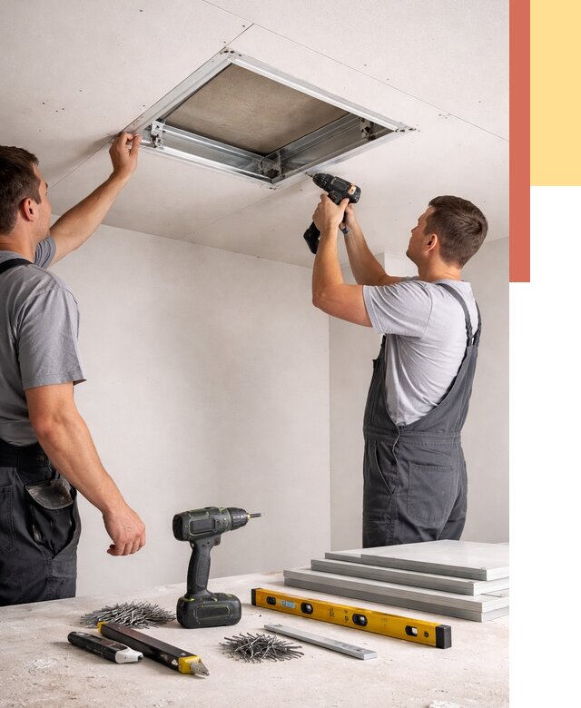 Установка люка в потолок ГКЛ в Ишимбае от 2535 руб. под ключ | ОТДЕЛОЧНИК-Шмб