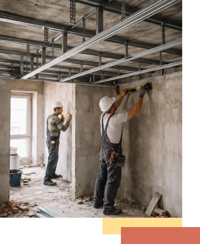 Монтаж каркаса потолка из профильного профиля в Ишимбае