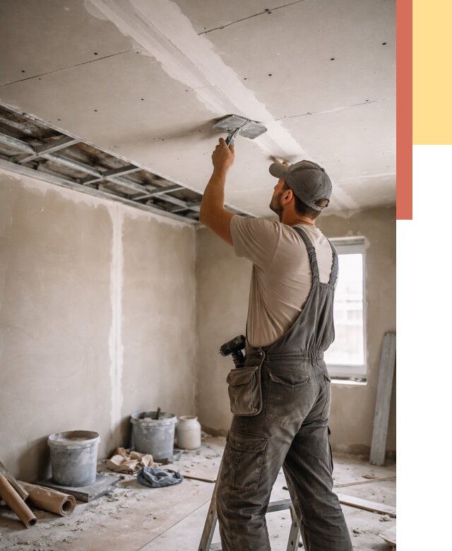 Ремонт потолка из гипсокартона в Ишимбае от 659 руб./м² — быстро и недорого | ОТДЕЛОЧНИК-Шмб