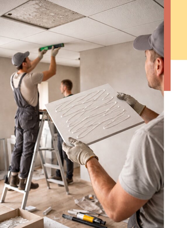 Монтаж потолочной плитки в Ишимбае от 4563 руб. — быстро и недорого | ОТДЕЛОЧНИК-Шмб