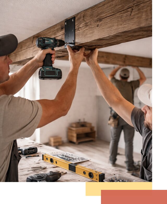 Монтаж декоративных потолочных балок в Ишимбае