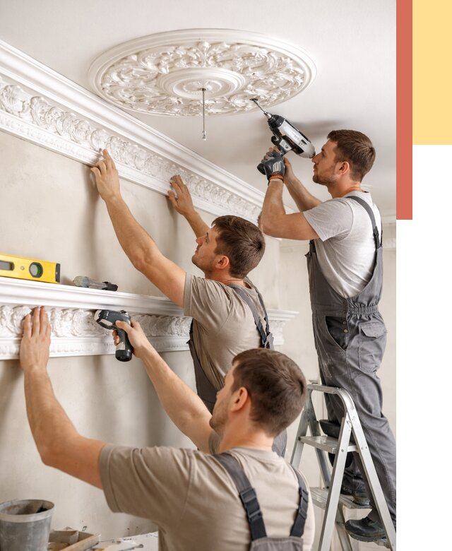 Монтаж лепнины на потолок в Ишимбае от 3245 руб. быстро и недорого | ОТДЕЛОЧНИК-Шмб