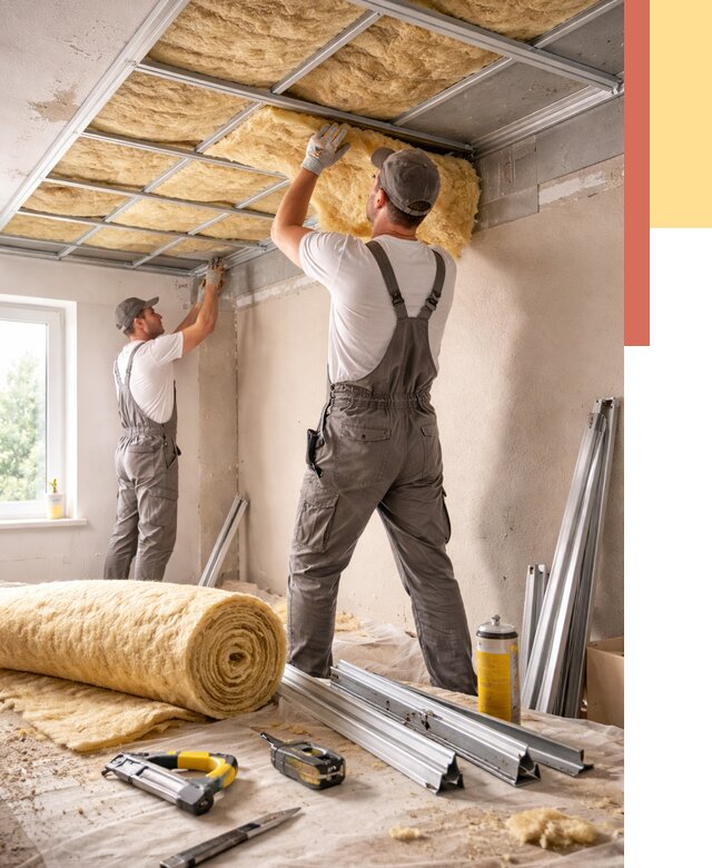 Утепление потолка в Ишимбае от 7302 руб/м2 — недорого, быстро, под ключ | ОТДЕЛОЧНИК-Шмб