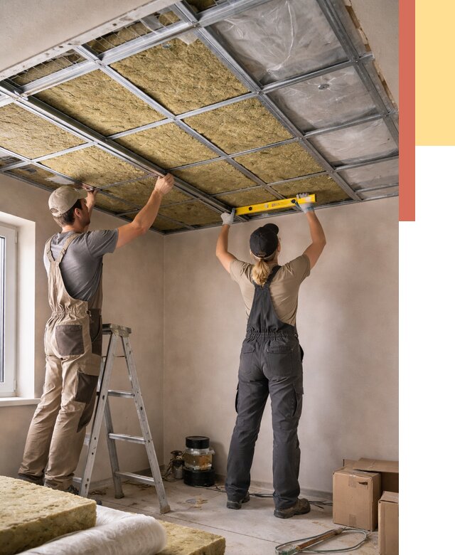 Шумоизоляция потолка в Ишимбае от 1268 руб. под ключ — услуги ОТДЕЛОЧНИК-Шмб